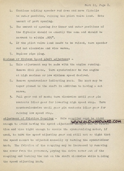 Part ll. Page 8 of the UG8 governor operating manual.
